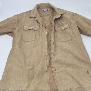 Uniqlo x JW Anderson Men's Beige Cotton Small Button Down Casual Shirt